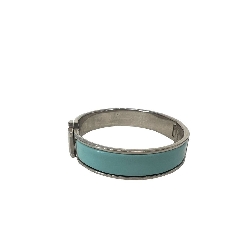 HERMES Clic H: Silver Metal & "H" Logo, Bangle #1267 - Picture 5 of 9